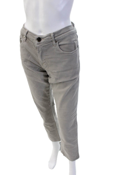 J Brand Unisex Ankle Cropped Pants Gray Cotton Blend Mid Rise Inseam 27 Size 31