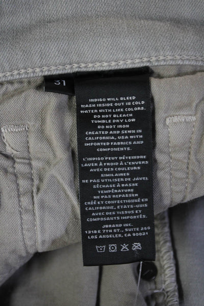 J Brand Unisex Ankle Cropped Pants Gray Cotton Blend Mid Rise Inseam 27 Size 31