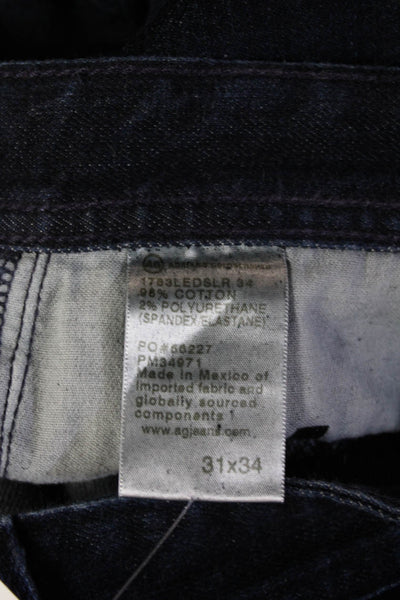 AG Adriano Goldschmied Mens Ankle Cropped Straight Dark Blue Jeans Size 31