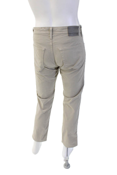 AG Adriano Goldschmied Men Beige Chinos Stretch Cotton Designer Size 30