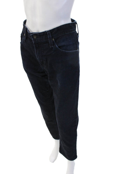 AG Adriano Goldschmied Mens Dark Blue Straight Jeans Mid Rise Size 31