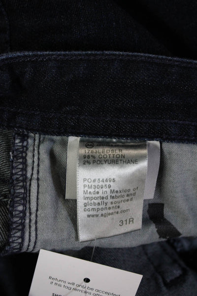 AG Adriano Goldschmied Mens Dark Blue Straight Jeans Mid Rise Size 31