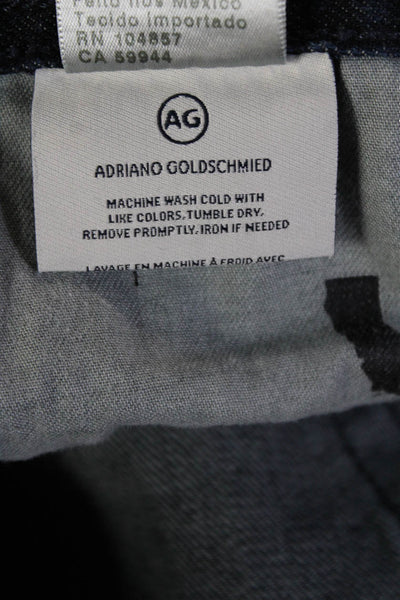 AG Adriano Goldschmied Mens Dark Blue Straight Jeans Mid Rise Size 31