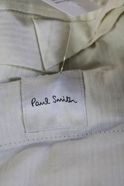 Paul Smith Mens Cropped Ankle Dress Pants Dark Gray Wool Button Size M