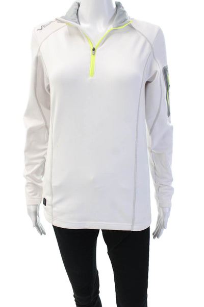 Volt Resistance Womens Henley Sweatshirt White Mock Neck Zip Long Sleeve Size M