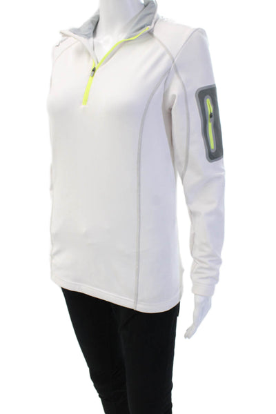 Volt Resistance Womens Henley Sweatshirt White Mock Neck Zip Long Sleeve Size M
