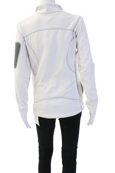 Volt Resistance Womens Henley Sweatshirt White Mock Neck Zip Long Sleeve Size M