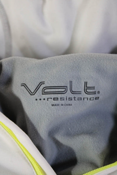 Volt Resistance Womens Henley Sweatshirt White Mock Neck Zip Long Sleeve Size M