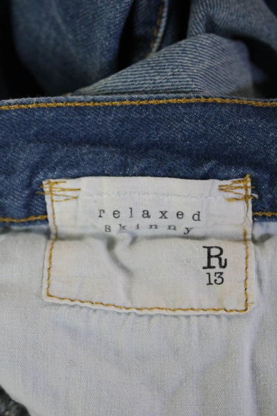R13 Womens Skinny Cropped Blue Jeans Size 24