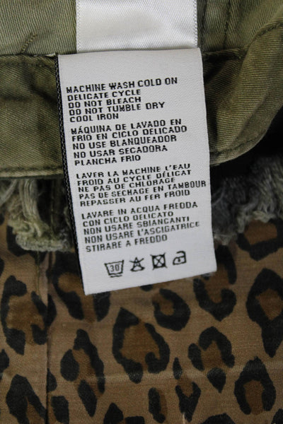 R13 Women Cargo Mini Skirt Green Camo Size 25