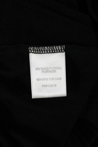 Garnet Hill Womens Harem Paperbag Pants Black Drawstring Tencel Spandex Size L