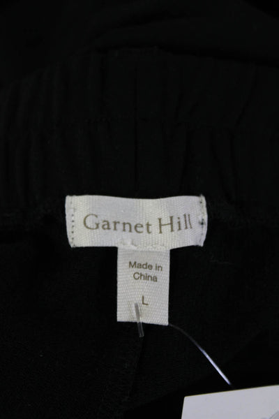 Garnet Hill Womens Harem Paperbag Pants Black Drawstring Tencel Spandex Size L