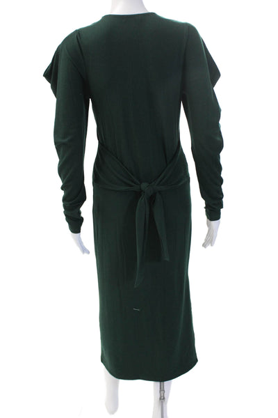 Aqua Womens Sweater Dress Green V-Neck Long Sleeve Classic Size M