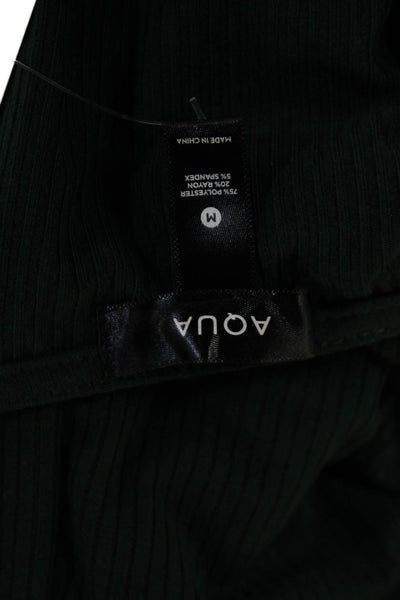 Aqua Womens Sweater Dress Green V-Neck Long Sleeve Classic Size M