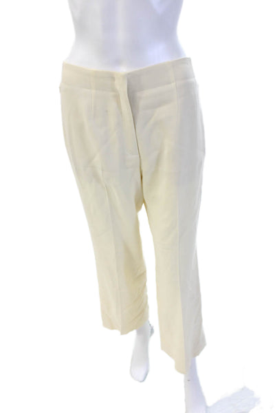 Escada Women Cropped Wool Dress Pants Beige Size 36