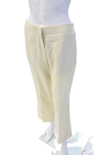 Escada Women Cropped Wool Dress Pants Beige Size 36