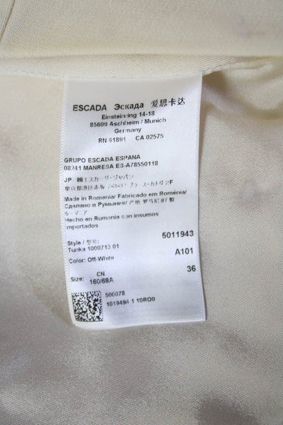 Escada Women Cropped Wool Dress Pants Beige Size 36