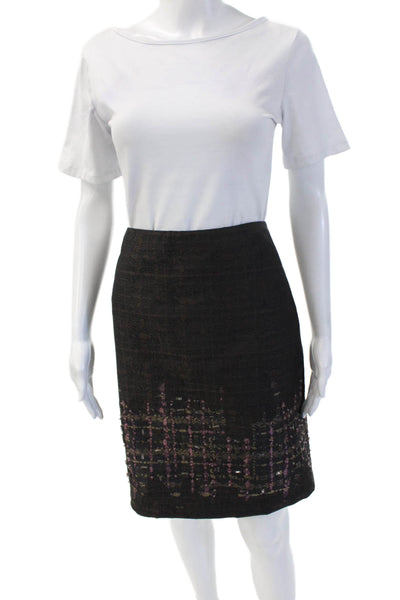 Worth Women Straight Pencil Skirt Black 100% Polyester Short Size 6