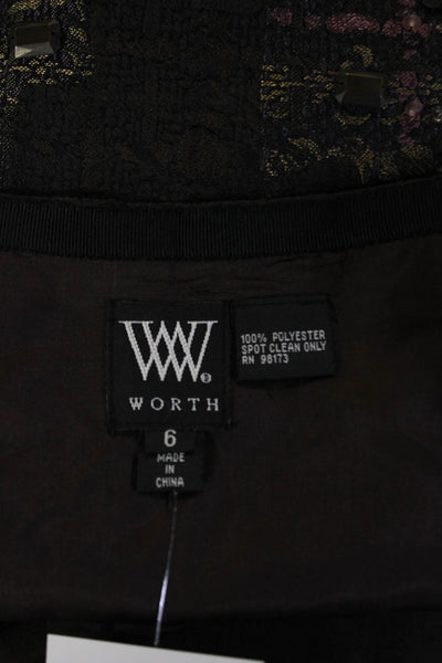 Worth Women Straight Pencil Skirt Black 100% Polyester Short Size 6