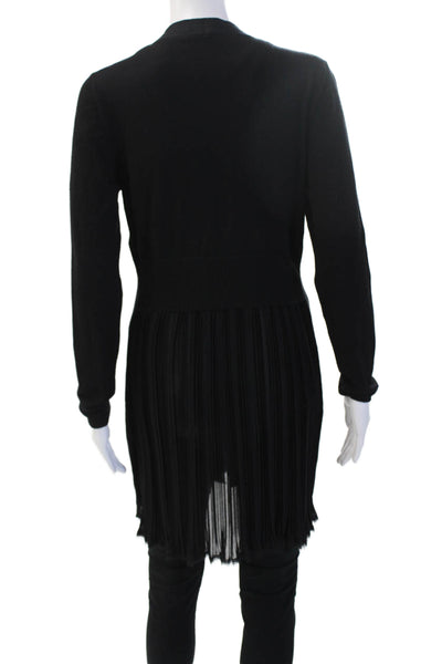 D. Exterior Unisex Cardigan Black VNeck Long Sleeve Lana Extrafine Size S