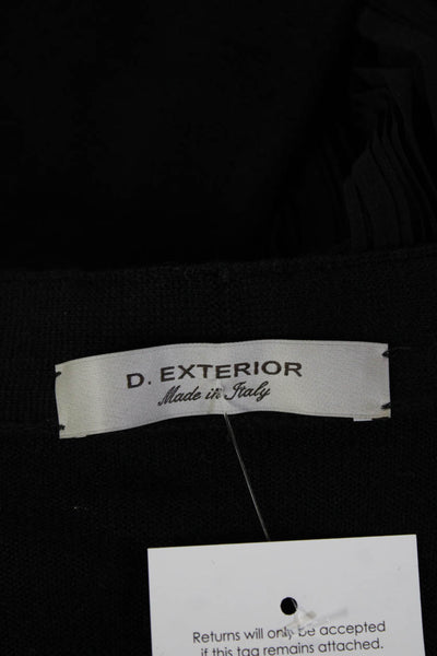 D. Exterior Unisex Cardigan Black VNeck Long Sleeve Lana Extrafine Size S