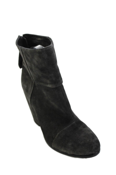 Rag & Bone Womens Leather Paneled Heeled Ankle Boots Black Size 8