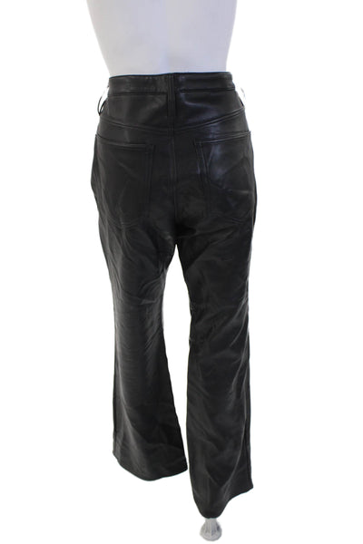 J Crew Mens Biker Black Polyurethane Pants Button Closure Size 30