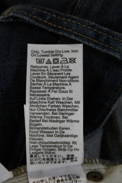 J Crew Women Cropped Wide Leg Dark Blue High Rise Jeans Size 30