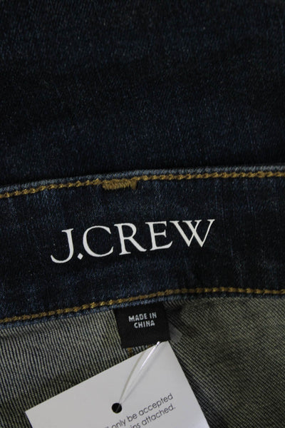 J Crew Women Cropped Wide Leg Dark Blue High Rise Jeans Size 30