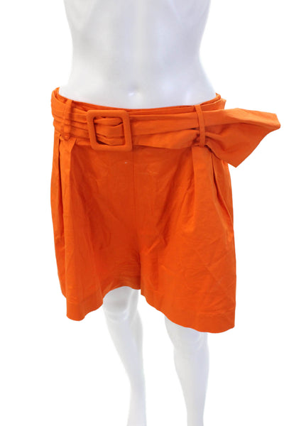 Oscar de la Renta Womens A-Line Pleated Orange Skirt Size 10