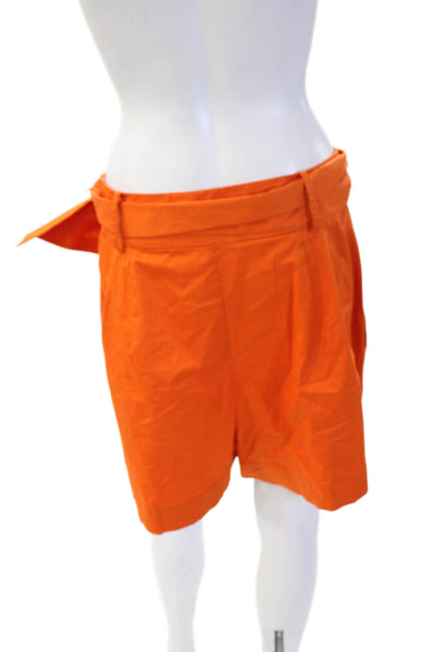 Oscar de la Renta Womens A-Line Pleated Orange Skirt Size 10