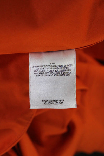 Oscar de la Renta Womens A-Line Pleated Orange Skirt Size 10