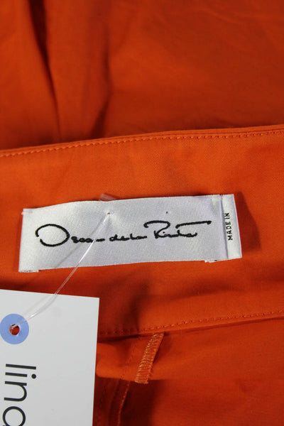 Oscar de la Renta Womens A-Line Pleated Orange Skirt Size 10