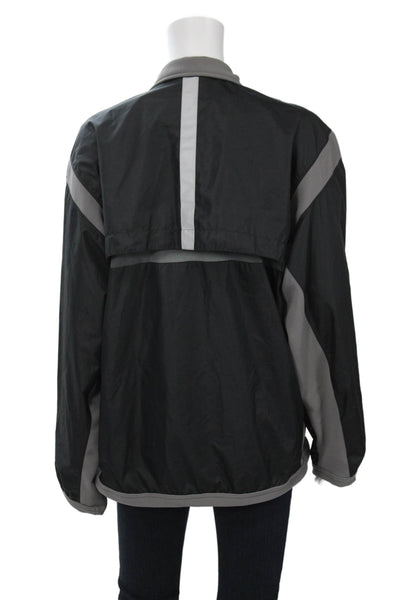 Nike Mens Black Windbreaker Zip High Neck Long Sleeve Polyester Size M