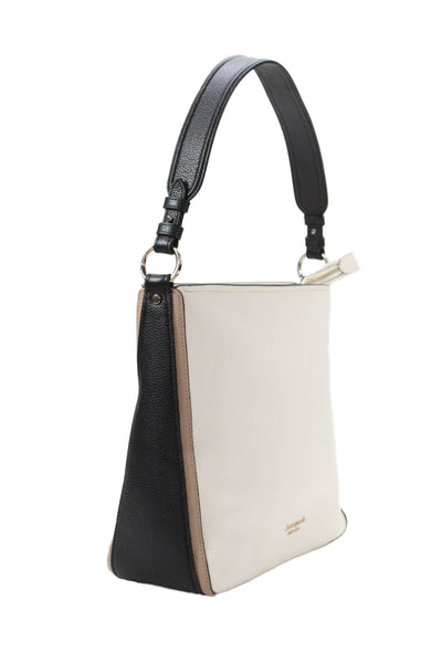 Kate Spade New York Womens Leather Gold Tone Crossbody Shoulder Handbag White