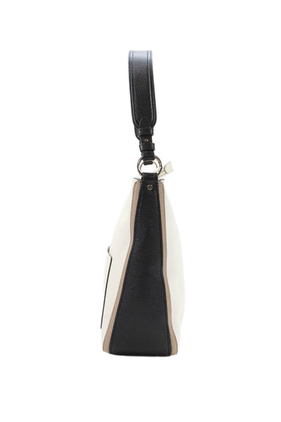 Kate Spade New York Womens Leather Gold Tone Crossbody Shoulder Handbag White