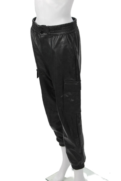 Abercrombie & Fitch Mens Cargo Jogger Pants Black Polyurethane Size M