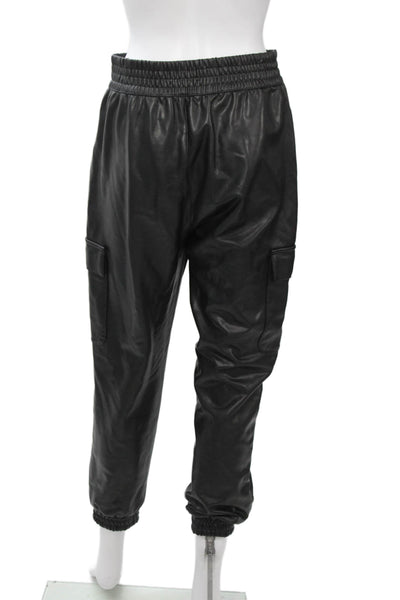 Abercrombie & Fitch Mens Cargo Jogger Pants Black Polyurethane Size M