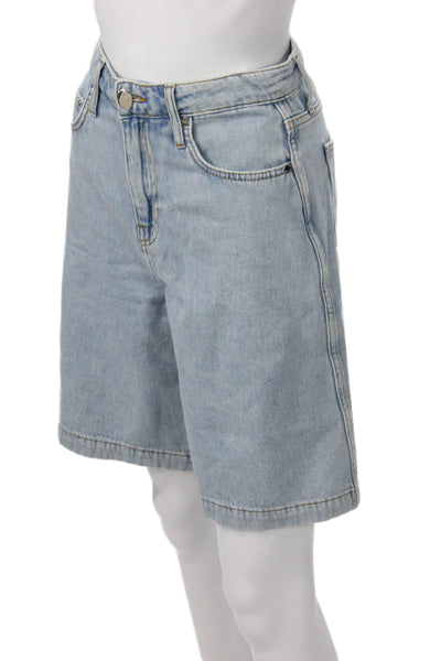 Derek Lam 10 Crosby Unisex Bermuda Shorts Light Blue Button Size 25