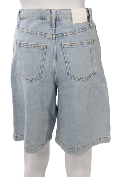 Derek Lam 10 Crosby Unisex Bermuda Shorts Light Blue Button Size 25