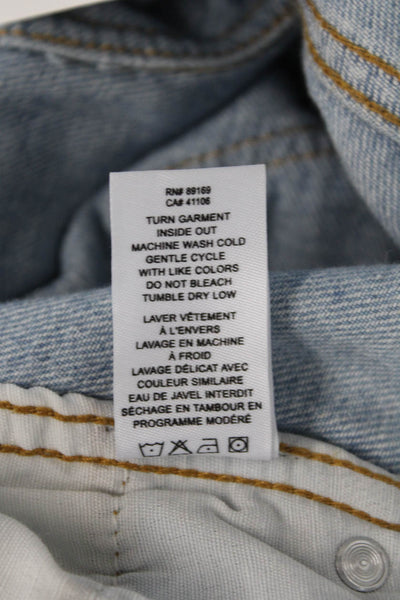 Derek Lam 10 Crosby Unisex Bermuda Shorts Light Blue Button Size 25