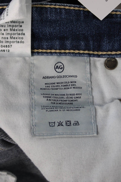 AG-ED Denim Womens Ankle Skinny Jeans Dark Blue High Rise Button Size 25