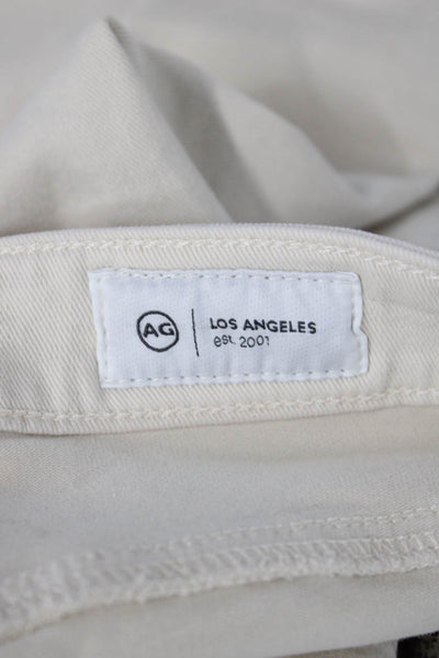 AG Adriano Goldschmied Womens Beige High Rise Jeggings Button Fly Size 25
