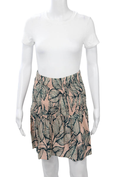 Margaret OLeary Womens Peasant Floral Skirt Beige 100% Ecovera Size XS