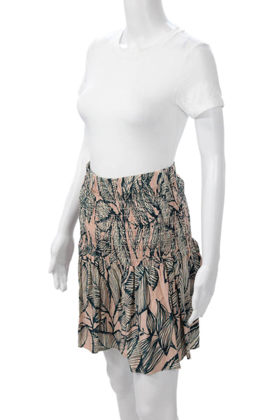 Margaret OLeary Womens Peasant Floral Skirt Beige 100% Ecovera Size XS