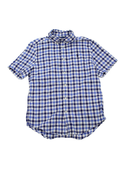 Polo Ralph Lauren Boys Cotton Check Print Buttoned-Down Blue Size L