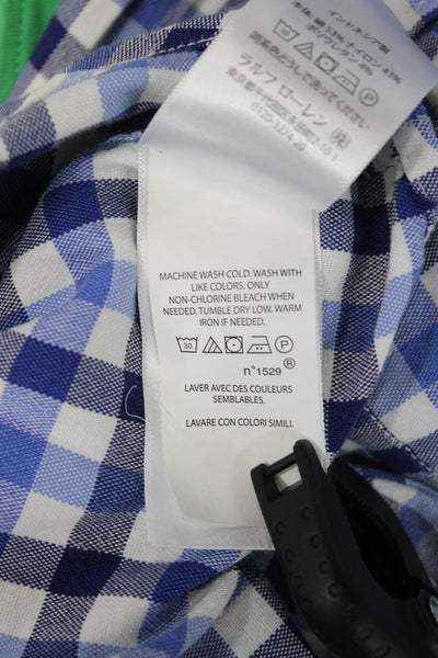Polo Ralph Lauren Boys Cotton Check Print Buttoned-Down Blue Size L