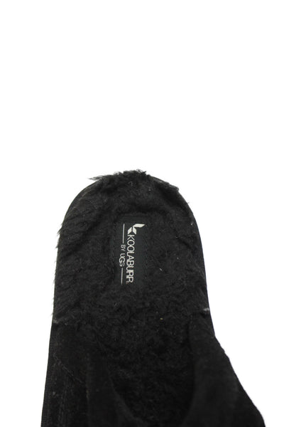 Koolaburra X UGG Mens Suede Sheepskin Slide On Slippers Black Size 11