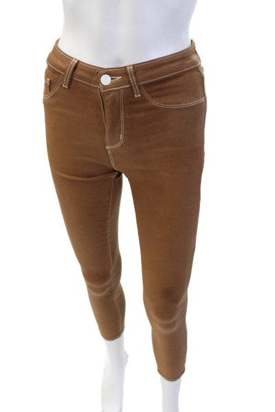 L'Agence Women Ankle Jegging Pants Brown High Rise Petite Size 23