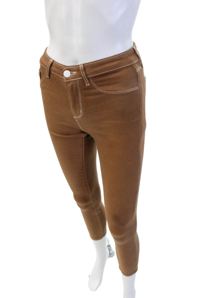 L'Agence Women Ankle Jegging Pants Brown High Rise Petite Size 23